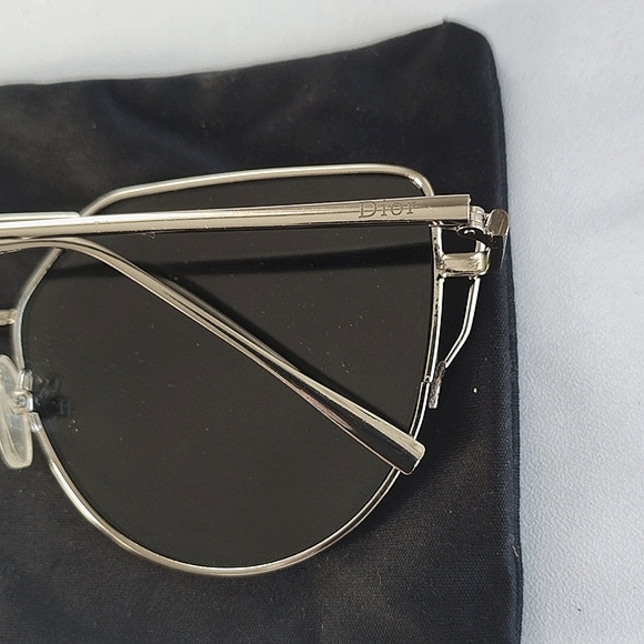 DIOR Reflective Palladium White/grey Silver Metal Framed Sunglasses/Dust Bags - Picture 7 of 12